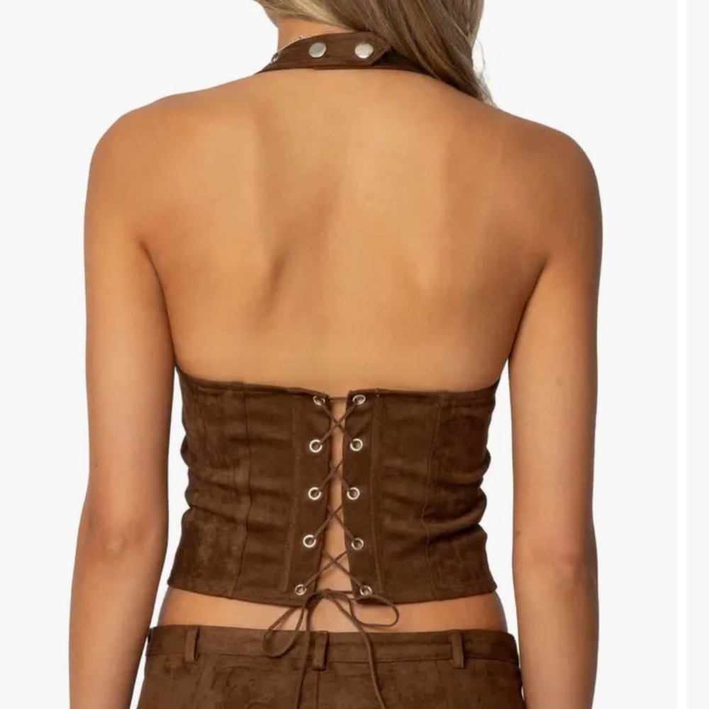 Edikted Chocolate Lace-Up Top - Picture 5 of 5